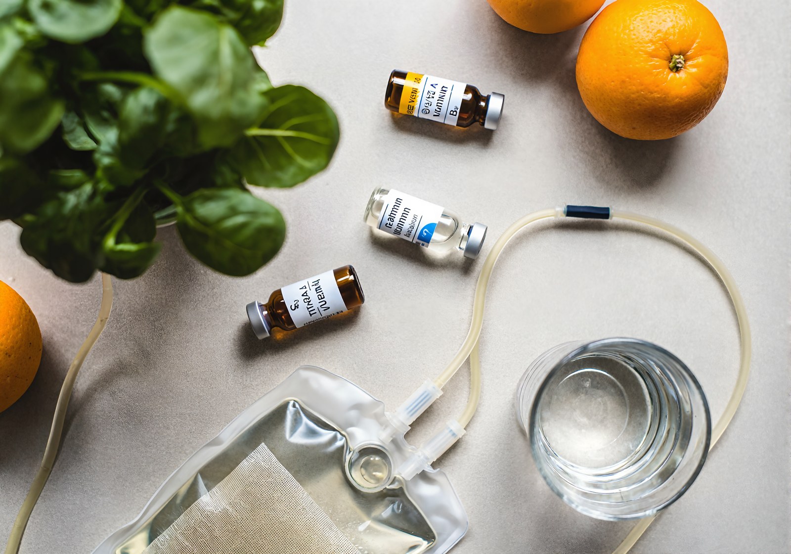 Vitamin and wellness infusion supplies at the TOTAL DRIP infusion clinic in Covington, Louisiana