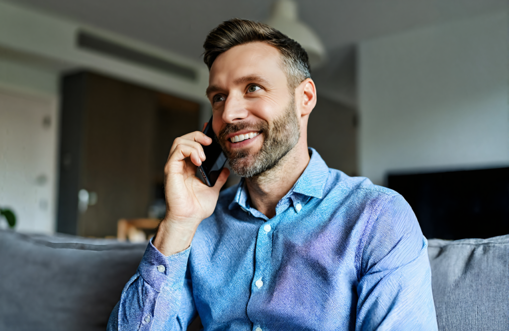 Man calling for a self-pay urgent care cost estimate in Covington LA